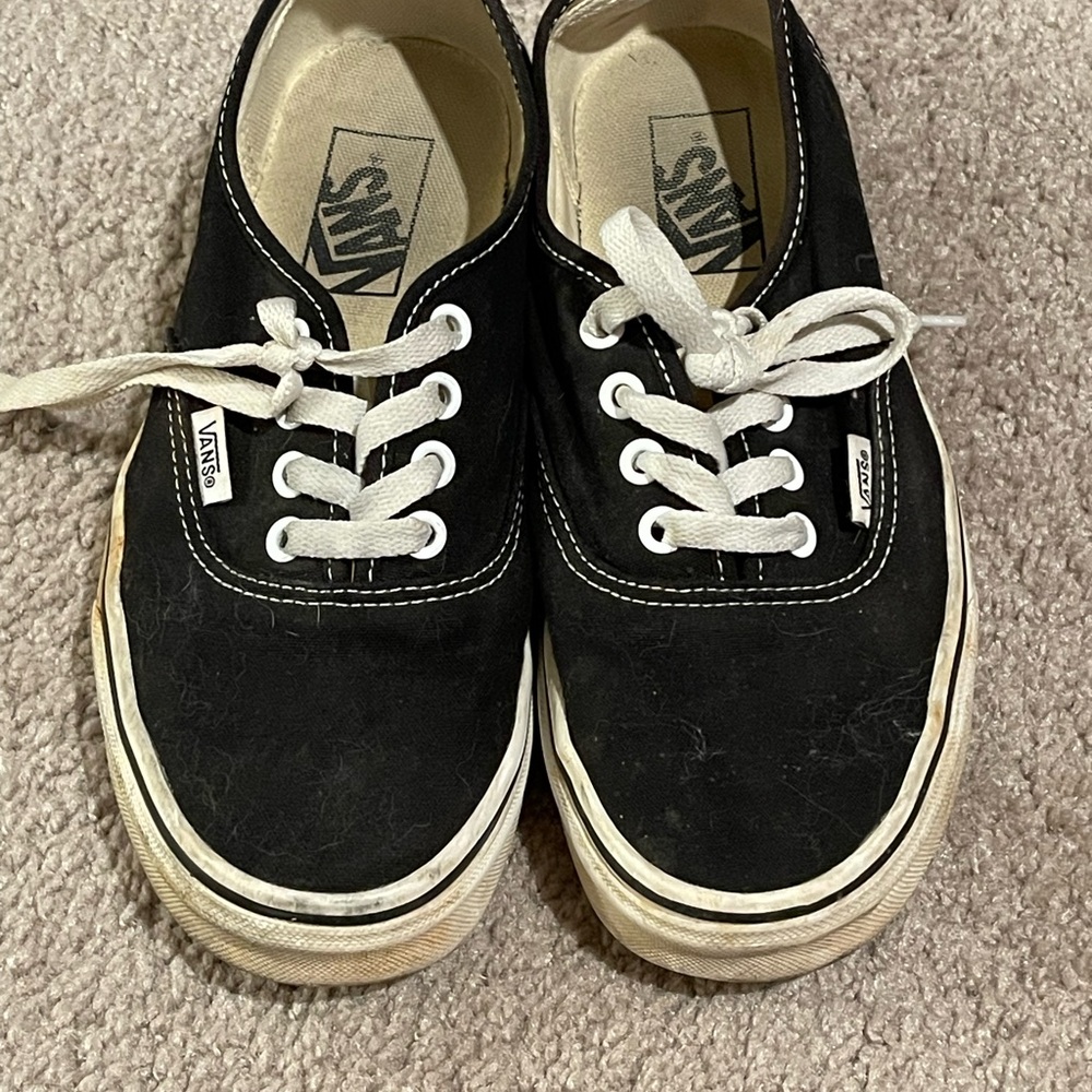 Vans Black and White Authentic Sneakers Classic Design Shoe Original Unisex